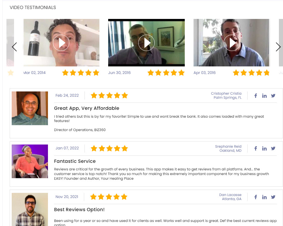 Display Testimonials in Your Website