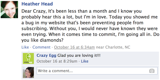 Crazy Egg Testimonial