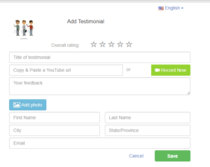 Add Testimonial Form - VocalReferences