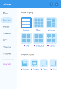 Layout options for Testimonial Builder for Wix