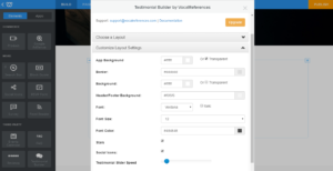 Layout Settings for Testimonial Builder