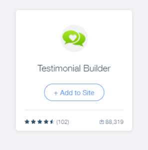 Testimonial Builder App in Wix