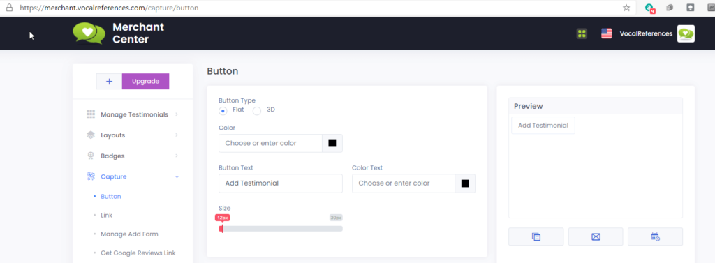 Capture Testimonial Button