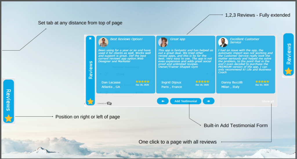 Flyout Example Square website