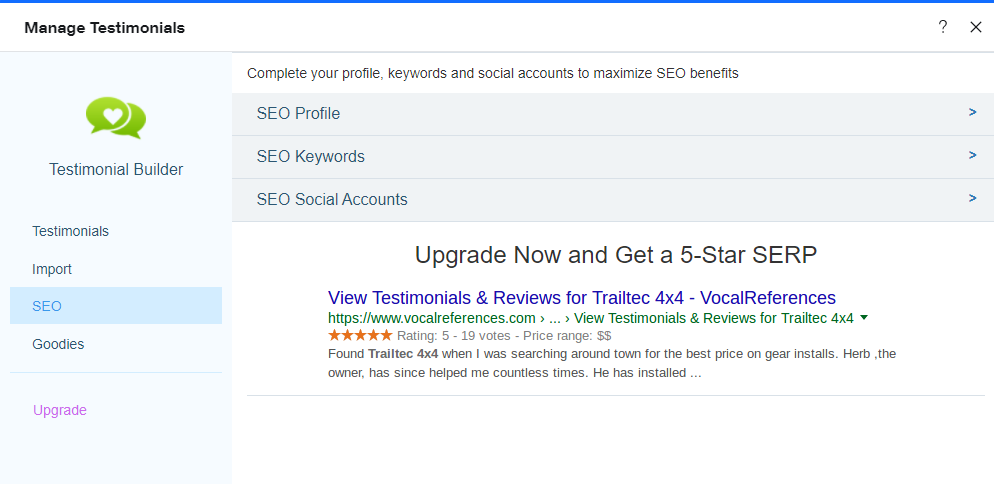 SEO your testimonials