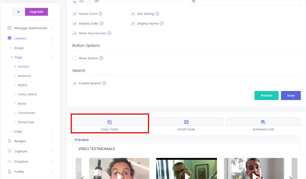 Copy Widget Reviews Display