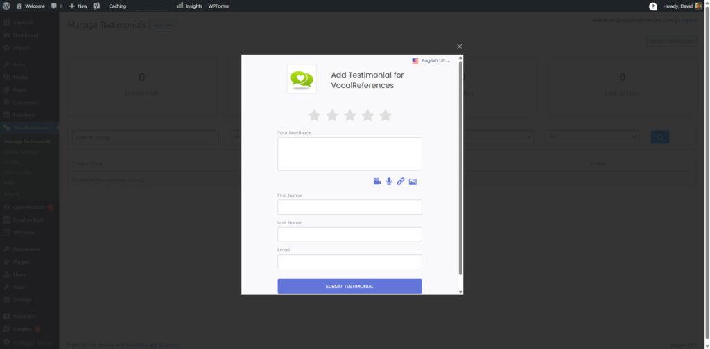 Wordpress Plugin Add Testimonial Form
