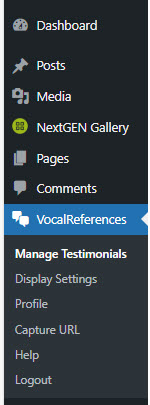 Vocalreferences Plugin Menu